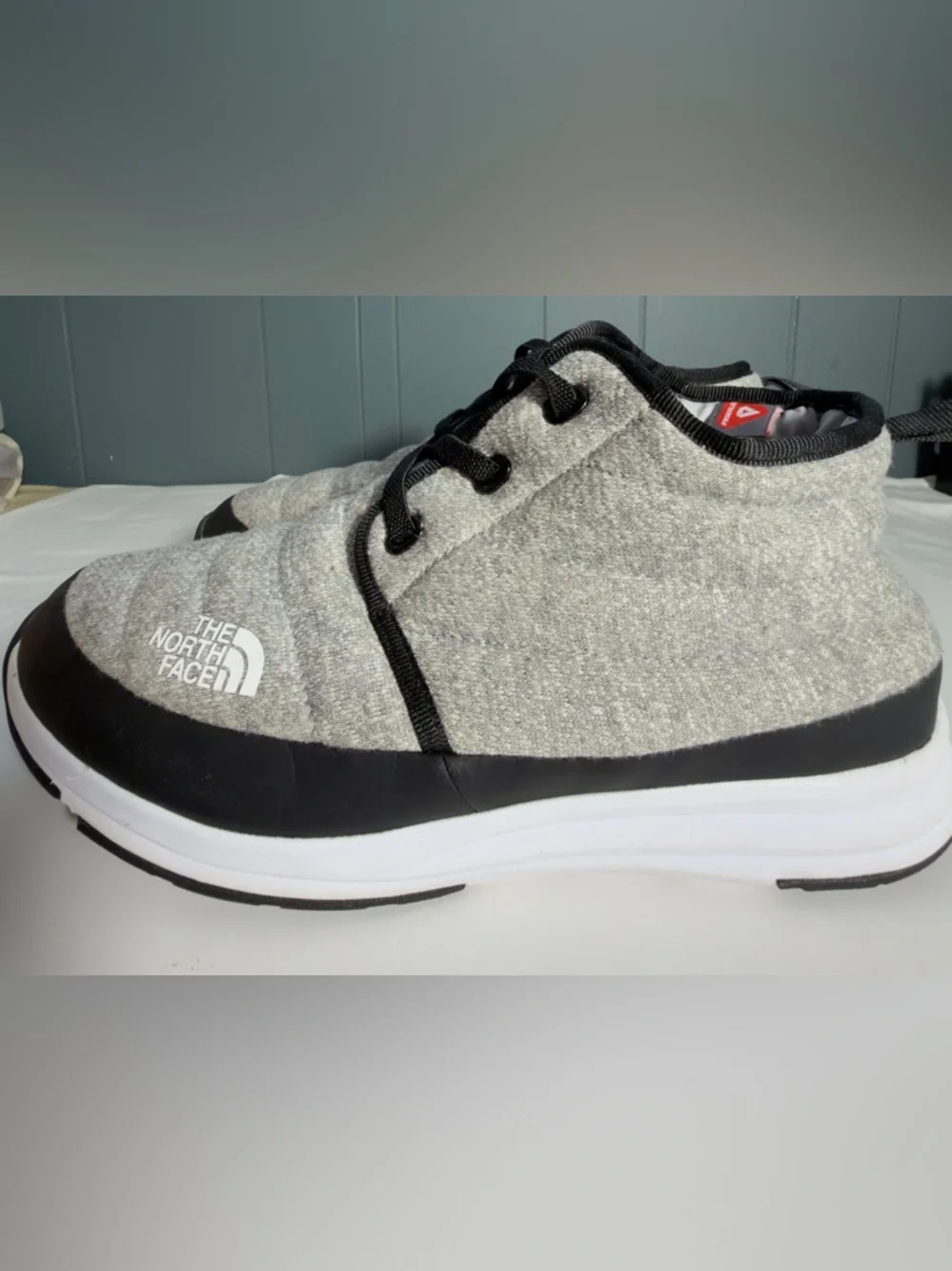 The North Face Kids Gray Quilted Lace-Up Boots